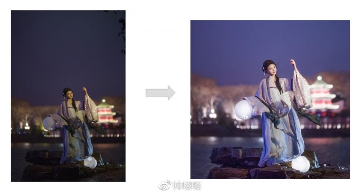 夜景调色:用LR给夜景人像进行修图