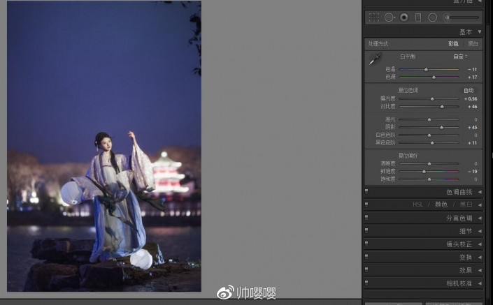 夜景调色:用LR给夜景人像进行修图