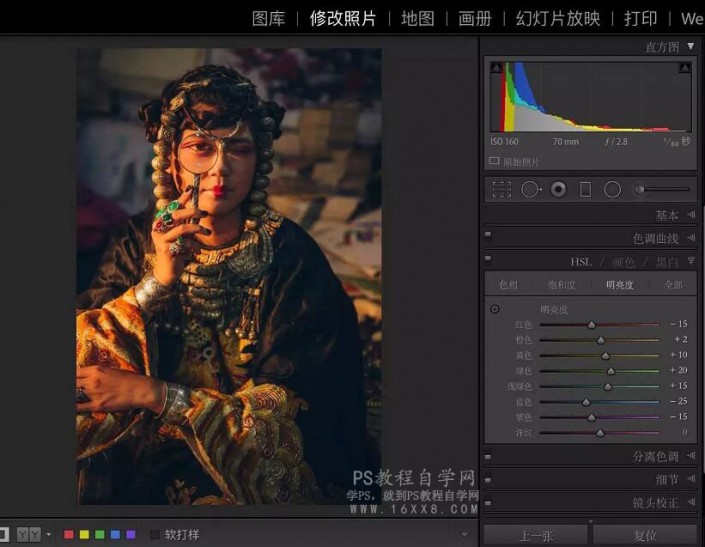 LR教程：调出复古国画风的人像作品