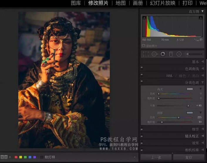 LR教程：调出复古国画风的人像作品