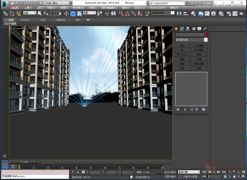 3DMAX给室外建筑楼房单体渲染效果