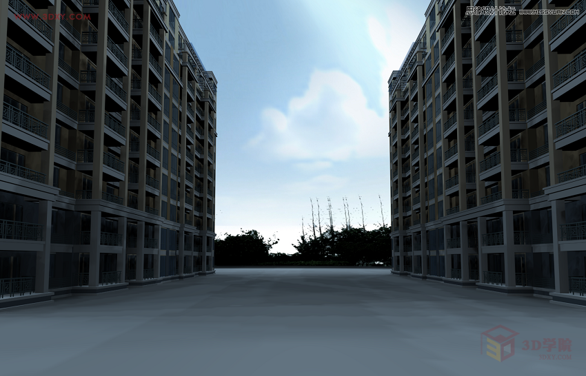 3DMAX给室外建筑楼房单体渲染效果