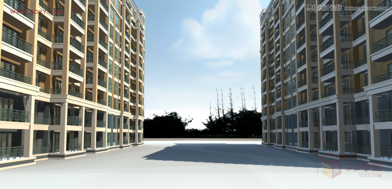 3DMAX给室外建筑楼房单体渲染效果