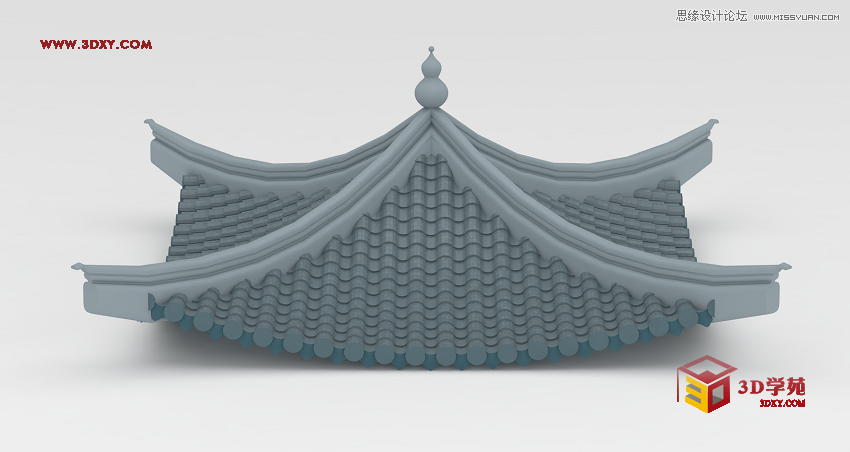 3Dmax制作逼真的古典凉亭效果图