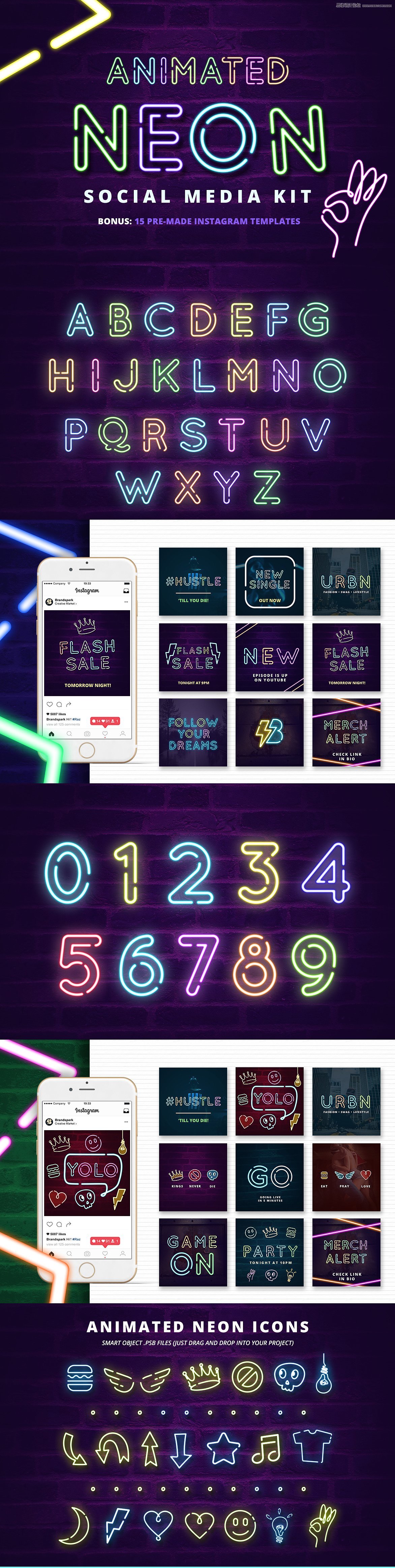 好看又免费的霓虹灯字体免费下载