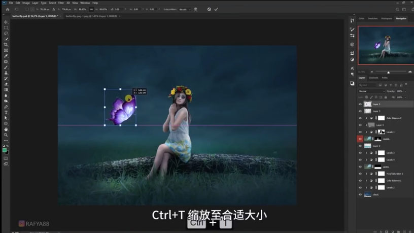 Photoshop合成梦幻仙境场景的精灵仙子