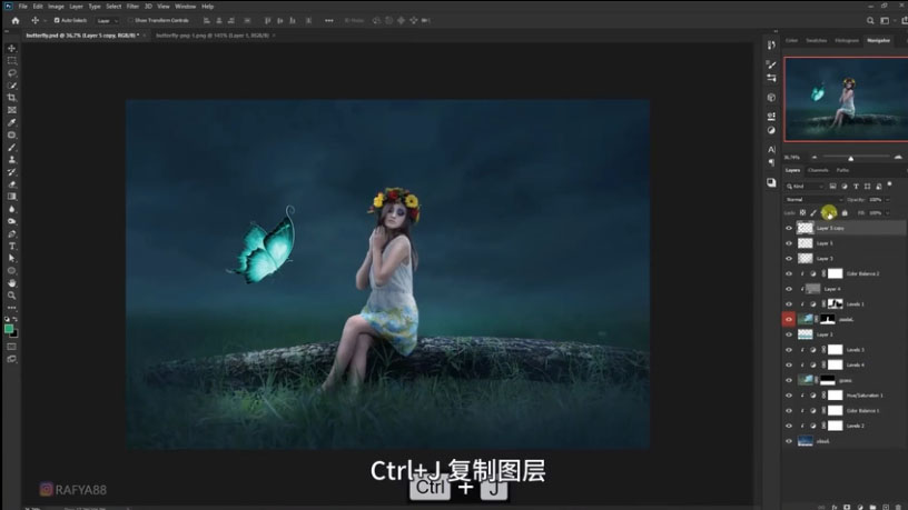Photoshop合成梦幻仙境场景的精灵仙子