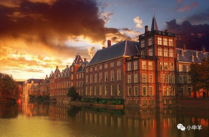 Photoshop快速给建筑照片添加傍晚效果