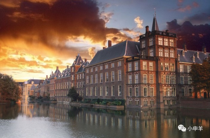 Photoshop快速给建筑照片添加傍晚效果