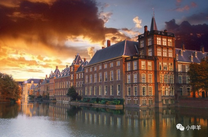 Photoshop快速给建筑照片添加傍晚效果