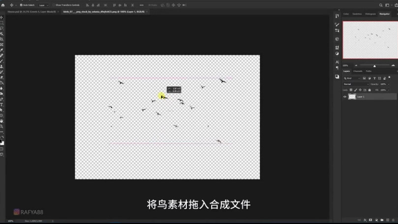 Photoshop合成月光下的少女场景