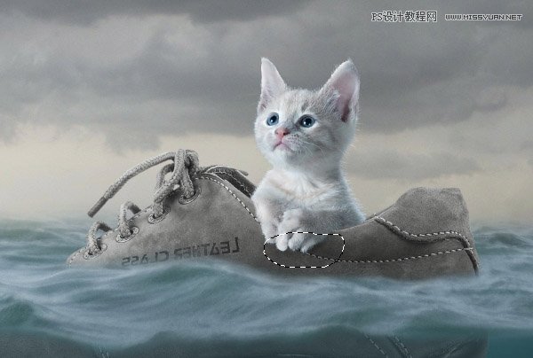 创意合成：用PS合成水中漂流的可爱猫咪