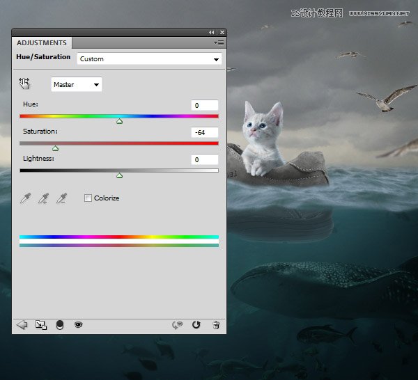 创意合成：用PS合成水中漂流的可爱猫咪